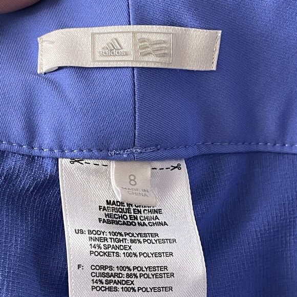 Adidas Skort Women 8 Blue Performance Athletic Built-In Short Mini Golf Tennis - Picture 5 of 7